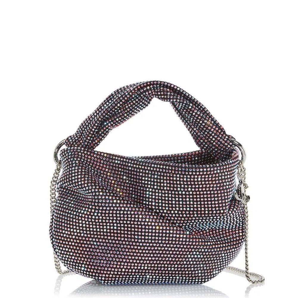 Jimmy Choo Bonny All Over Crystal Mini Top Handle Bag Hot Pink NWT